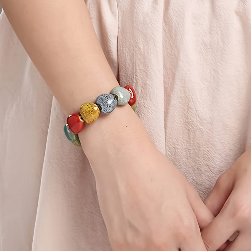 Bohemian Style Ceramic Bracelet and Beaded Wrist Accessory for Women